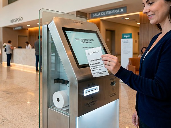 Bobina para totem de autoatendimento — senhas, pedidos e comprovantes