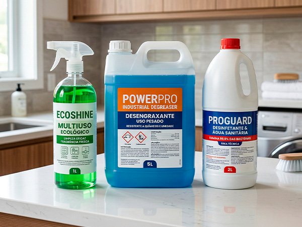Rótulo resistente a produtos químicos para limpeza doméstica e industrial